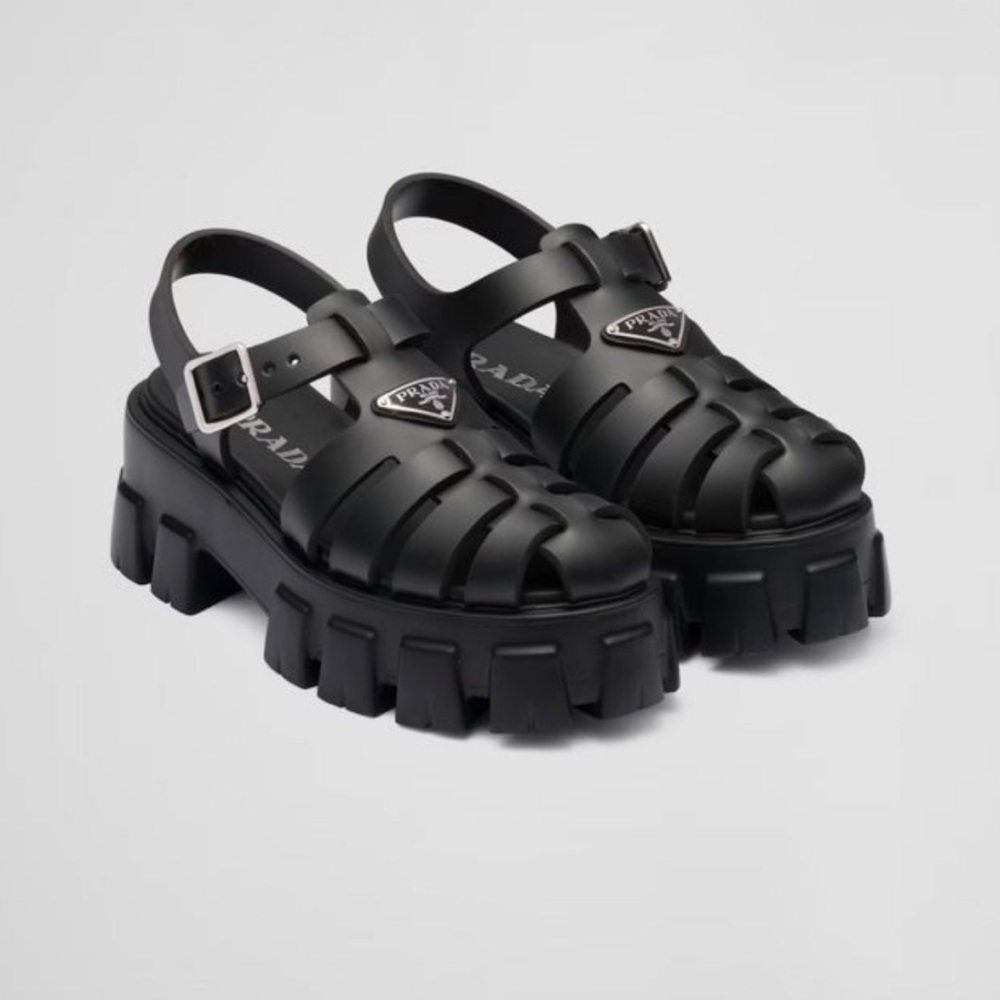 Prada monolith platform rubber sandal